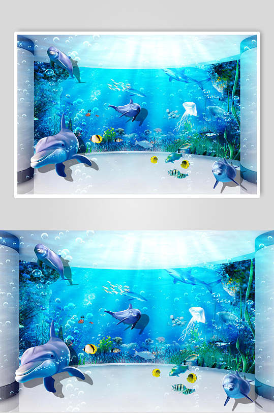 海豚海洋世界海底世界d立体图