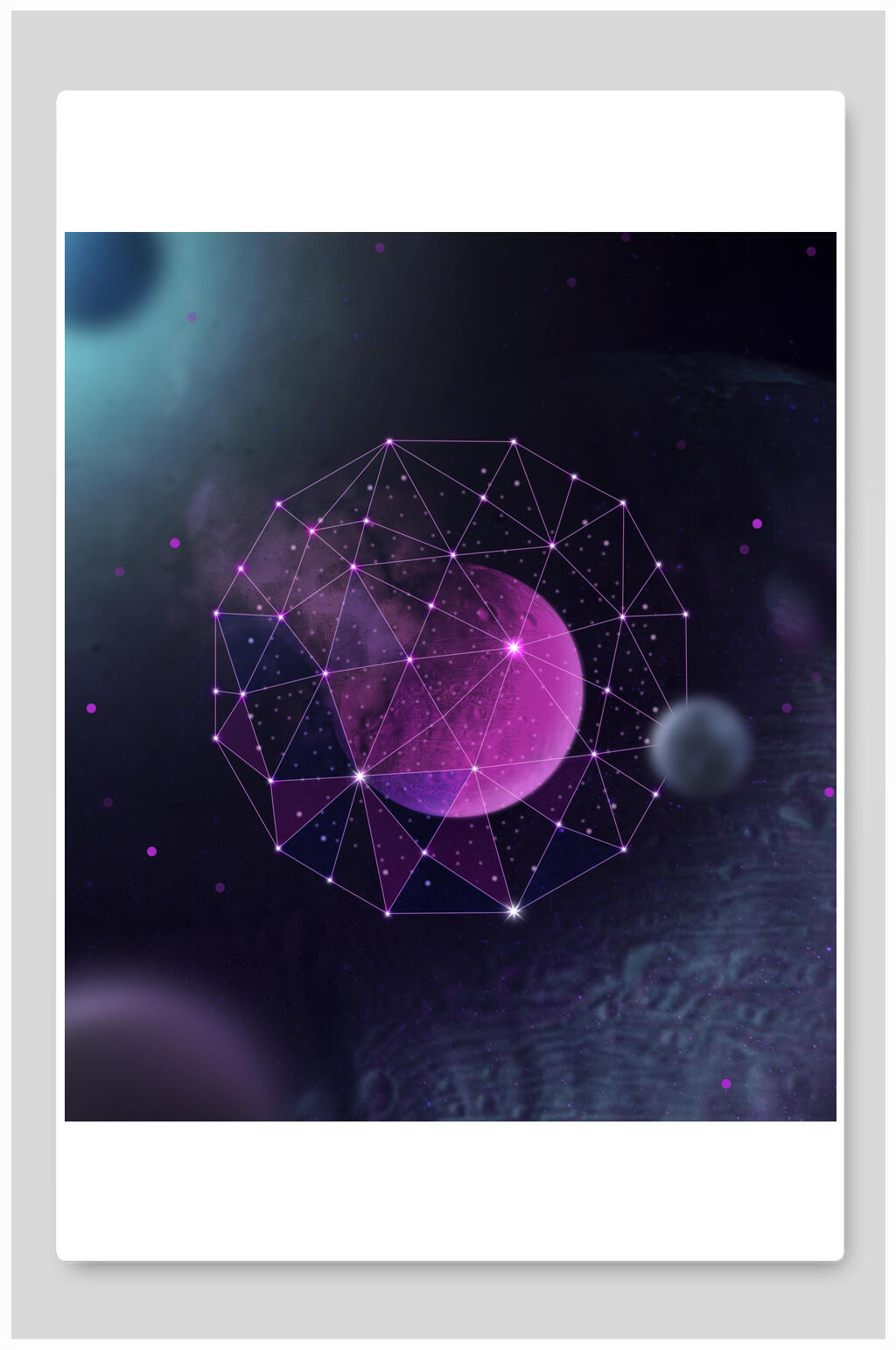 点线星球星系科技海报素材