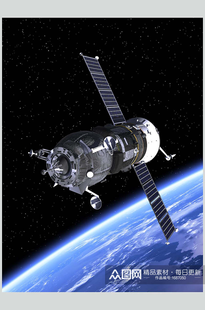 太空探索通信气象卫星摄影图素材