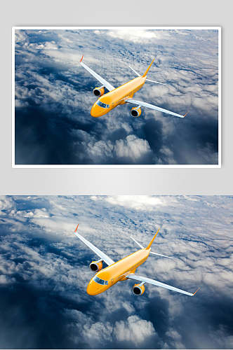 大气飞机飞翔风景摄影图