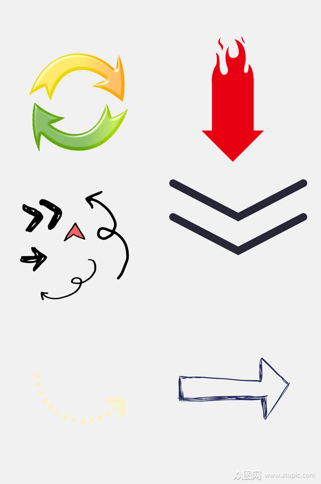 焦点符号箭头免扣元素