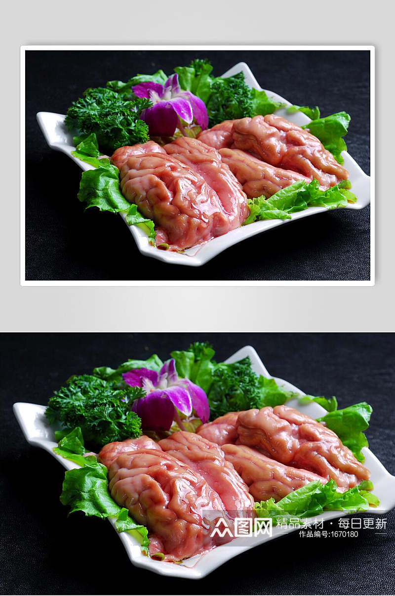 荤菜类猪脑花食品图片素材