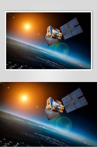 炫彩空间站航天科技人造卫星高清图片