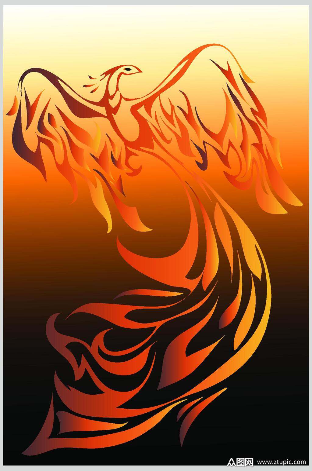 简约浴火重生凤凰元素素材