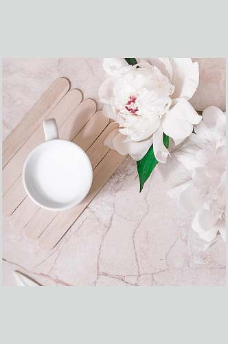 花朵杯子下午茶高清摄影图片
