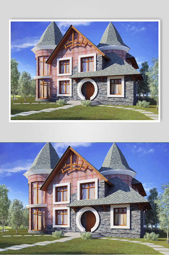私人别墅模型高清图片