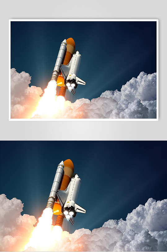 航天飞机火箭升空摄影图