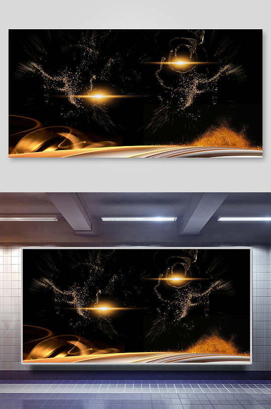 金色大气企业年会背景-众图网