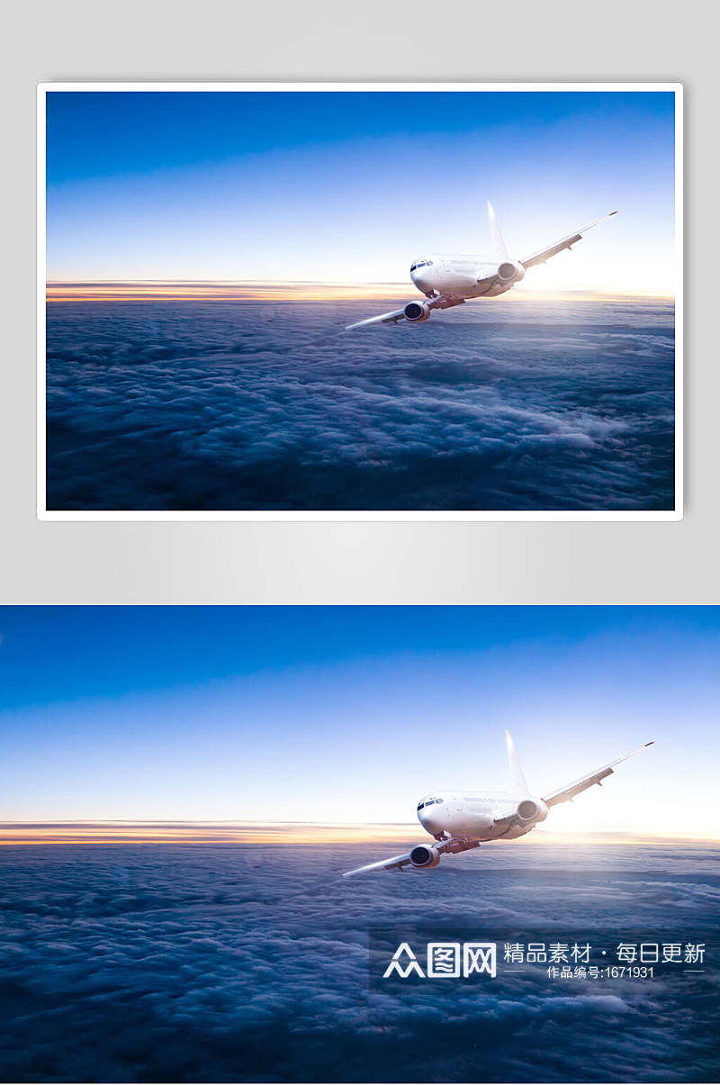 云上客运客机民航飞机高清图片素材