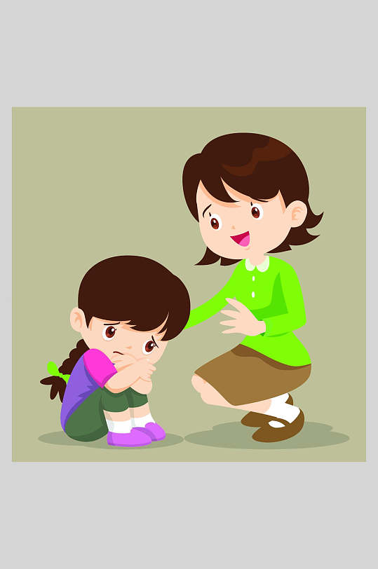 母亲安慰小孩素材