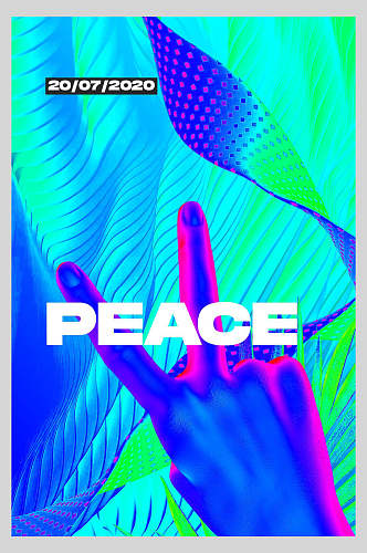 PEACE液态流动创意海报