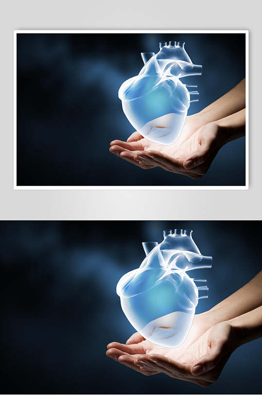 简约心脏肺部人体器官特写图片