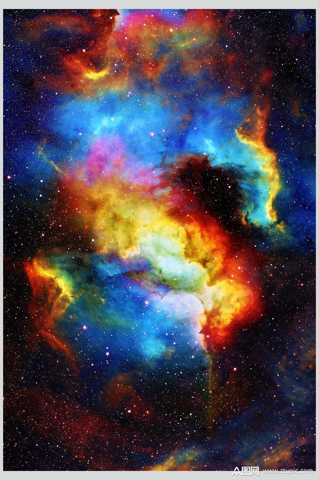 水彩混合星空背景高清摄影图片素材