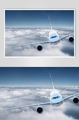 云层之上客运客机民航飞机图片