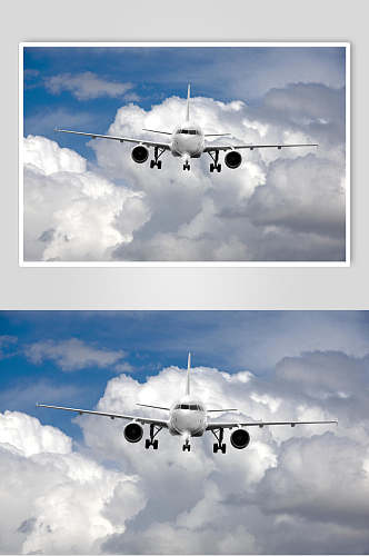 唯美客运客机民航飞机白云图片