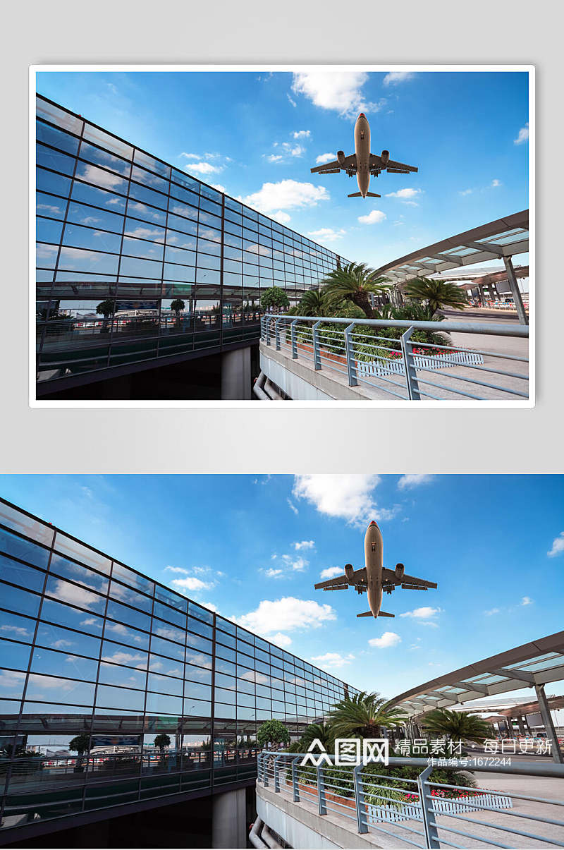 机场外客运客机民航飞机摄影图素材