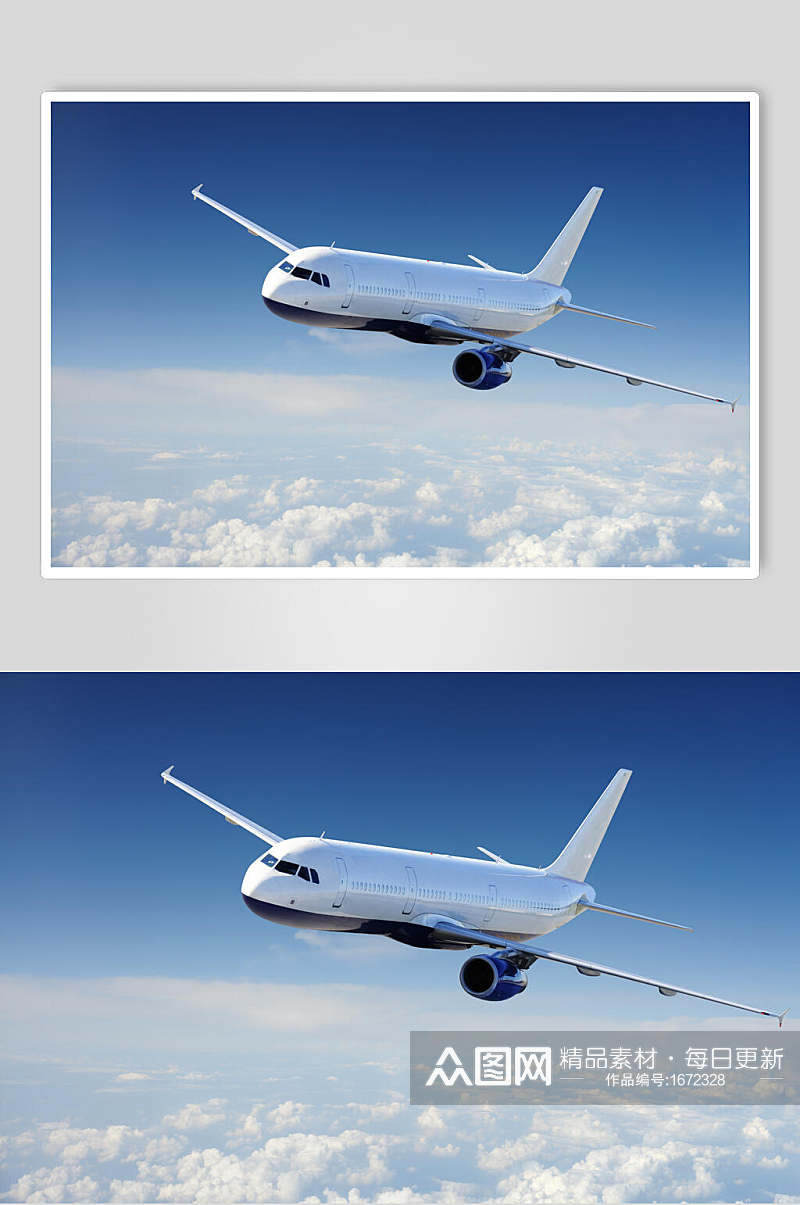 航空中国航空飞机蓝天摄影图素材