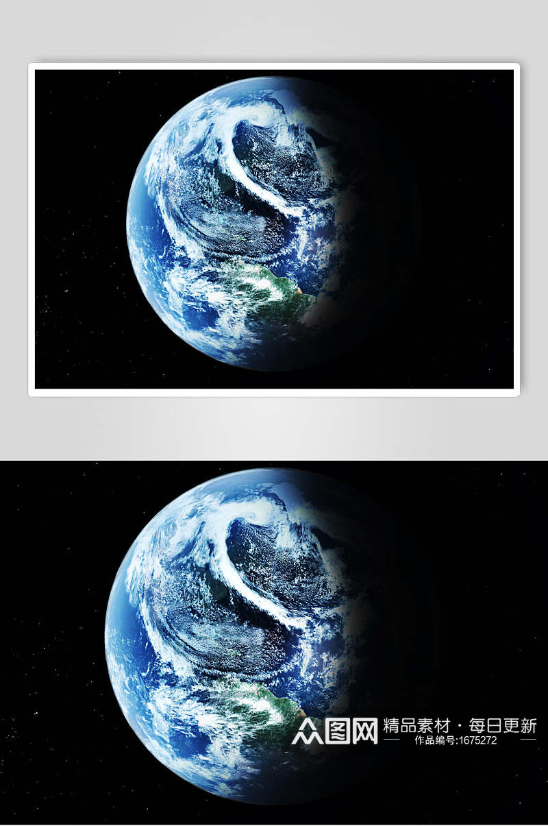 蓝色太空星球高清摄影图片素材