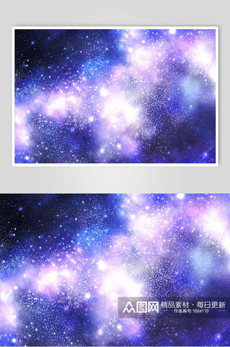 蓝色星空银河系唯美高清图片素材