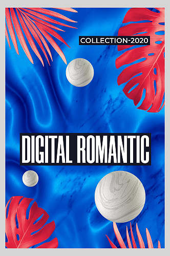 液态流动创意海报数字浪漫主义