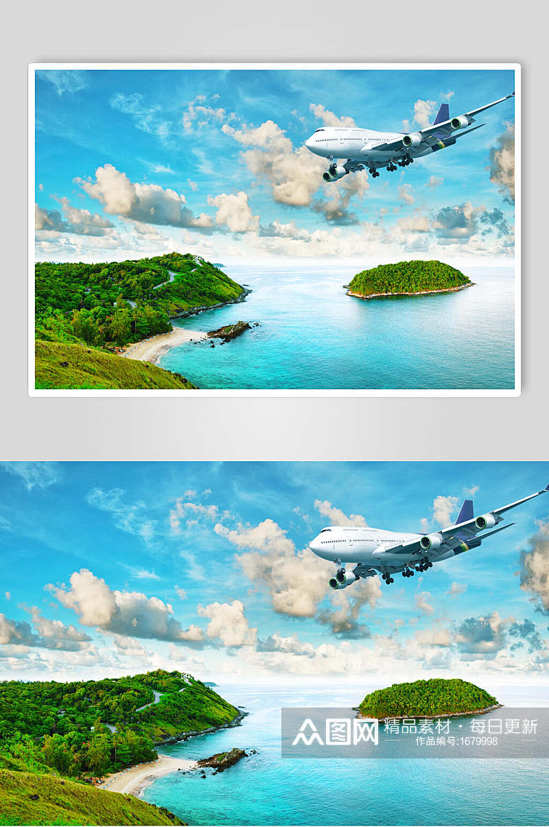 景色优美客运客机民航飞机飞行图片素材