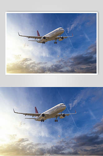 客运民航飞机高清天空摄影图