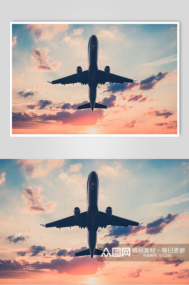 民航航空广告天空摄影图素材