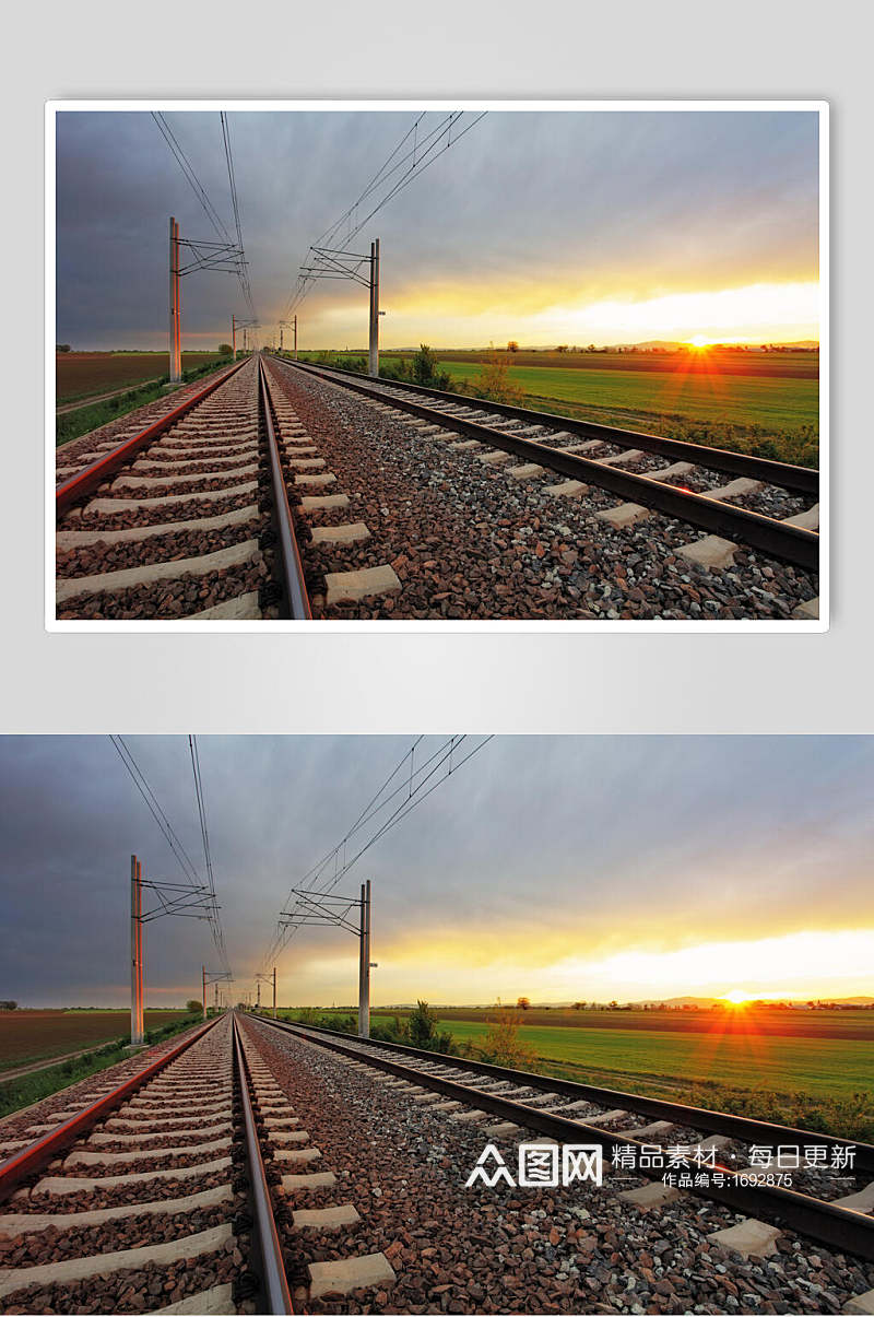 乡间铁路风景高清图片素材