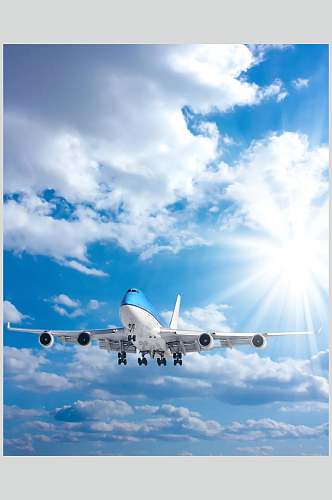 航空中国航空飞机蓝天摄影图