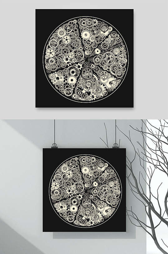 齿轮工业朋克风格元素素材