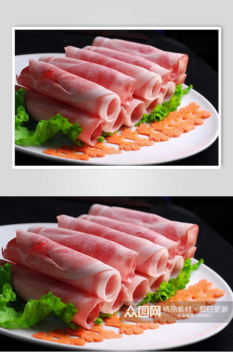 荤菜系列雪花猪肉高清图片素材