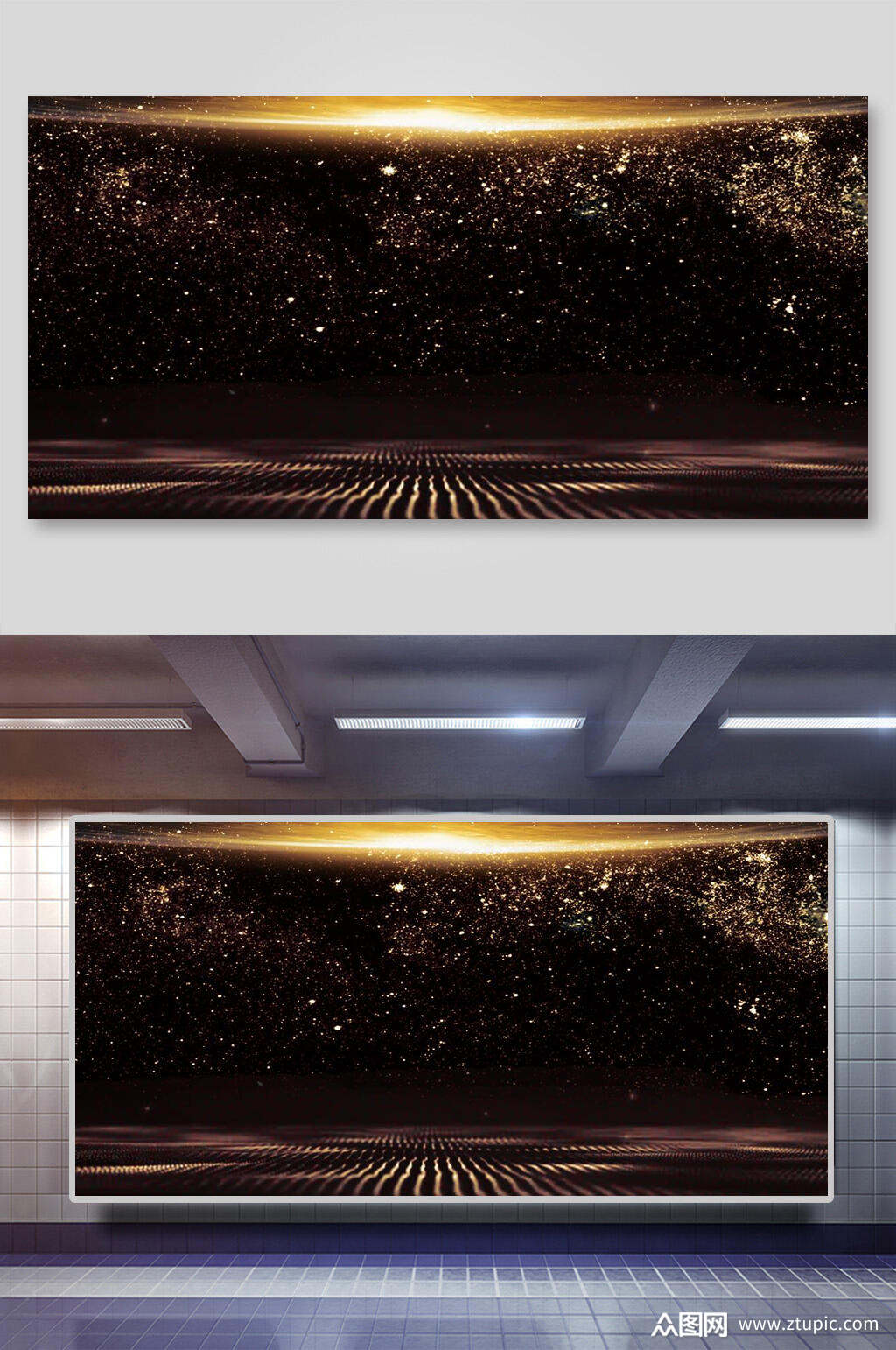 高端黑金企业年会banner背景素材