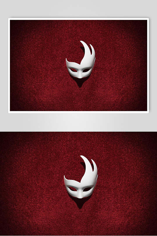 白色半边面具高清图片