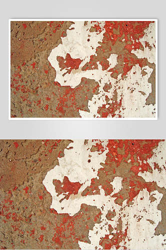 混凝土墙面岩石褶皱红斑点摄影图
