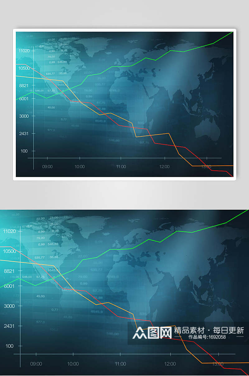 蓝色简约股票期货走势图高清图片素材