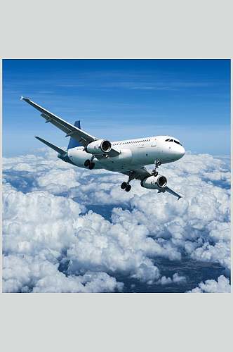 大气云层客机民航飞机摄影图