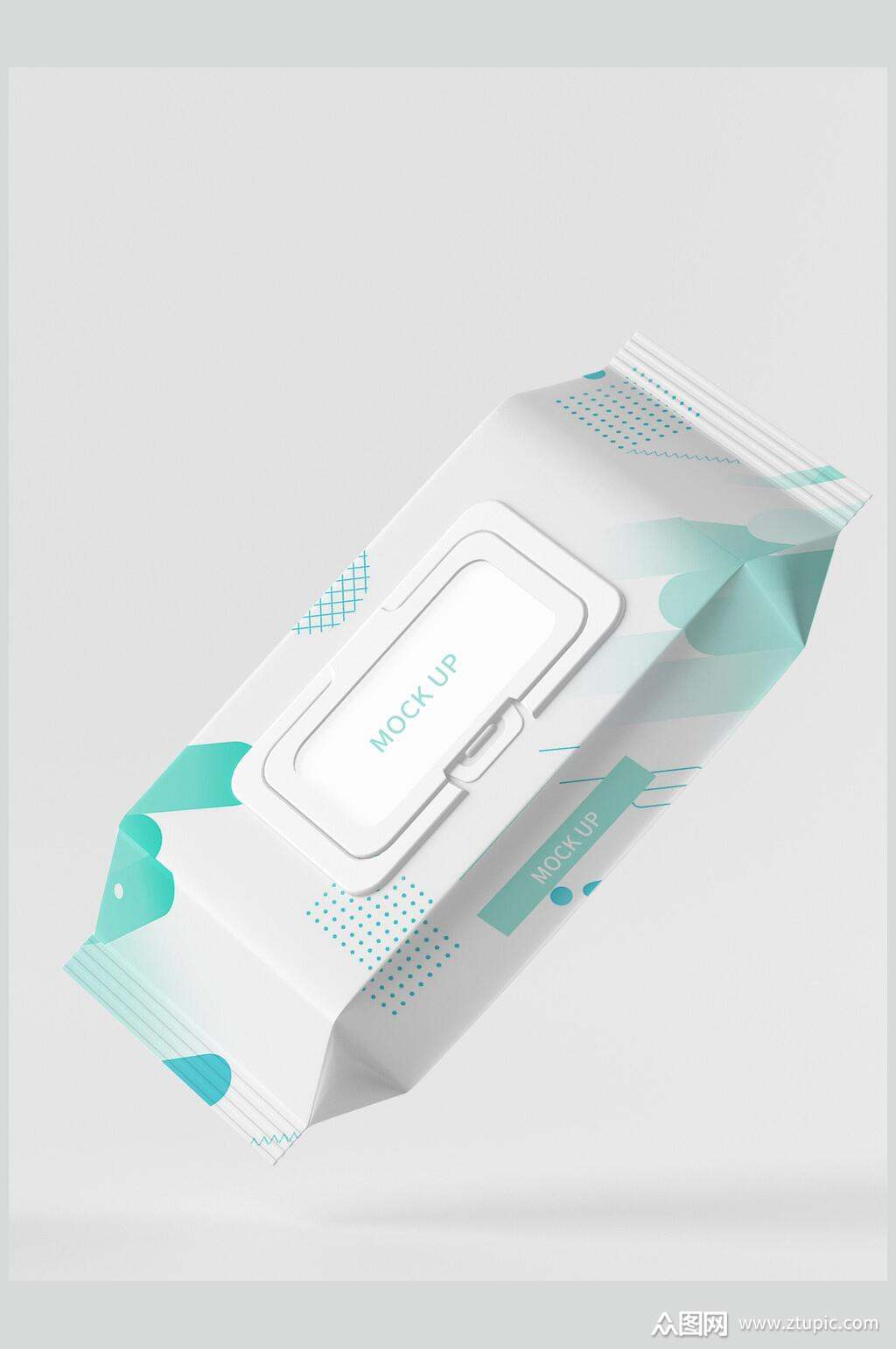 清新便携装湿纸巾样机效果图