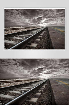 灰色铁路风景特写图片