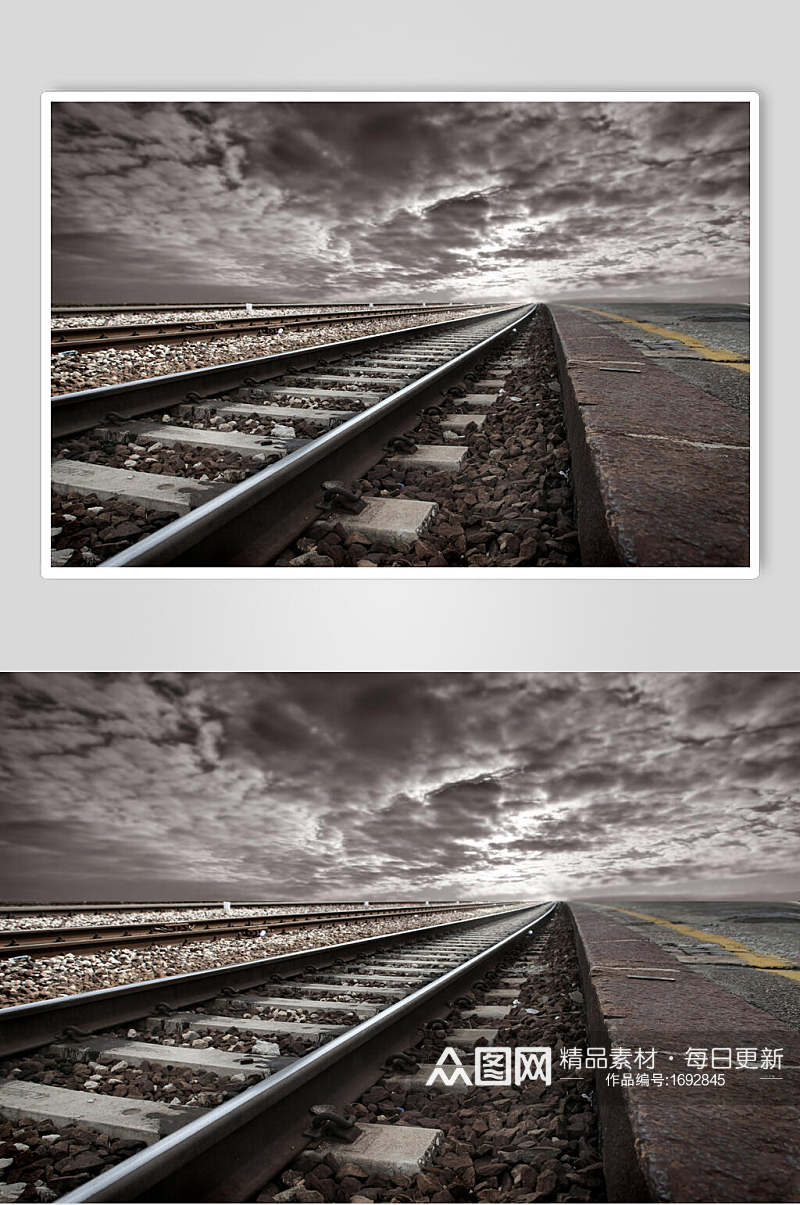 灰色铁路风景特写图片素材