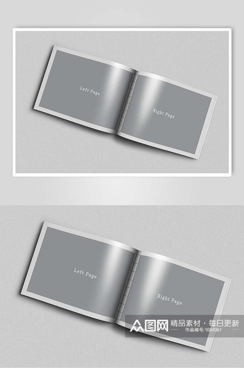 灰色画册相册贴图样机效果图素材