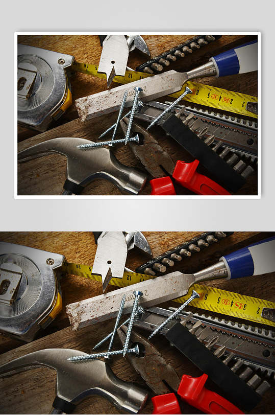 随意摆放五金工具堆积图片