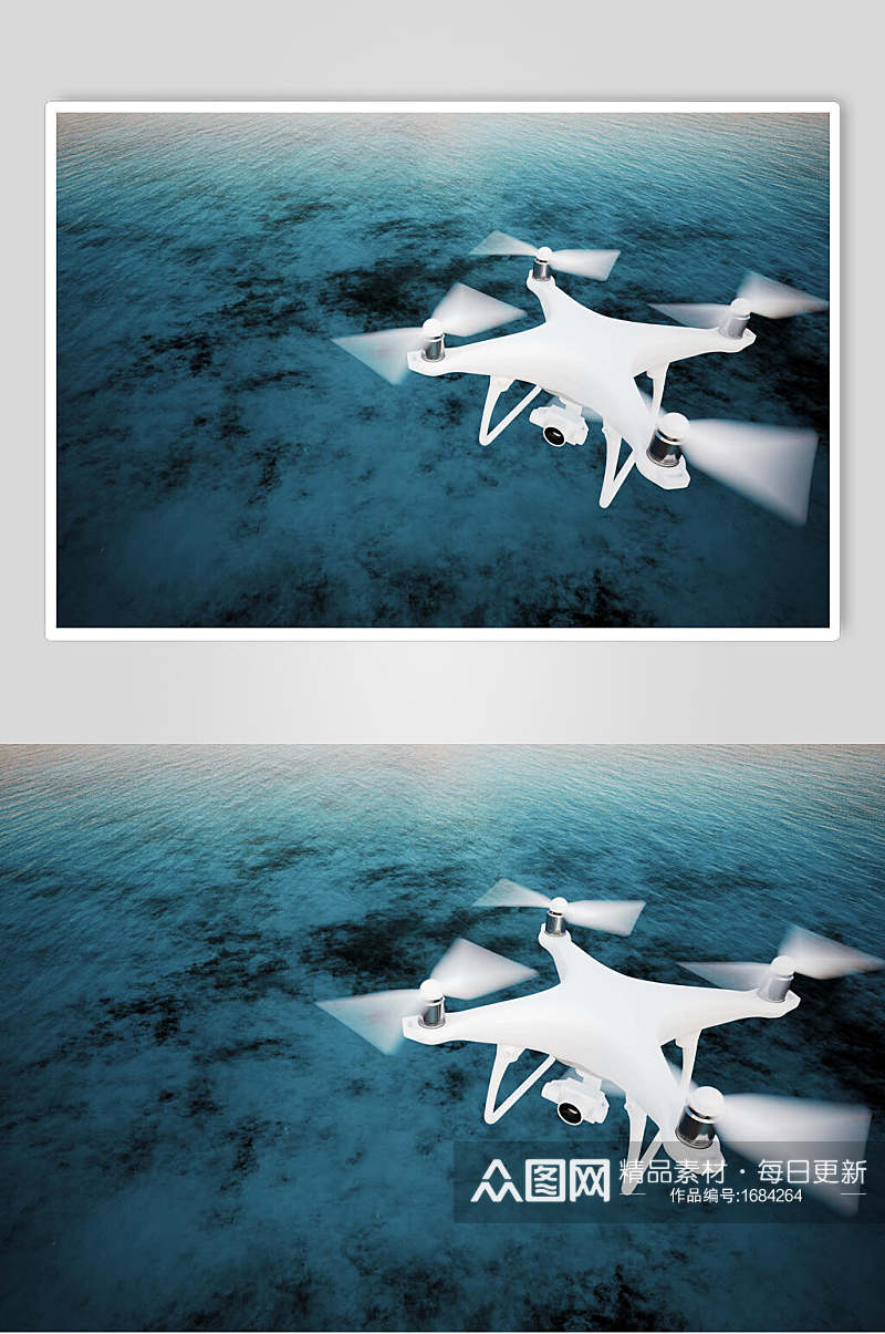 大海无人机飞行高清全景图片素材