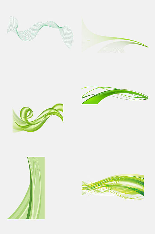 绿色动感线条免抠元素素材