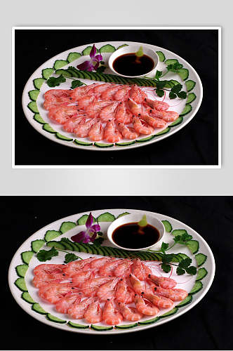 美味海鲜白灼大虾食品图片