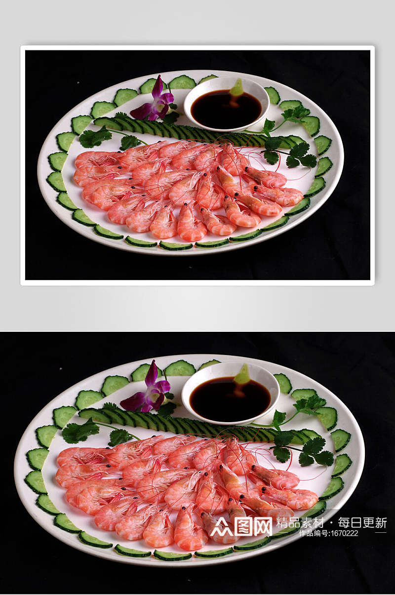 美味海鲜白灼大虾食品图片素材