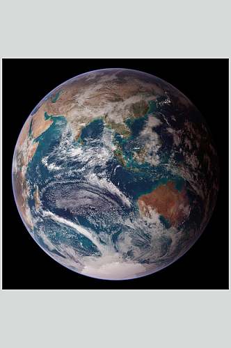 太空星球蓝色地球摄影图片