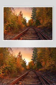 秋季铁路风景高清图片