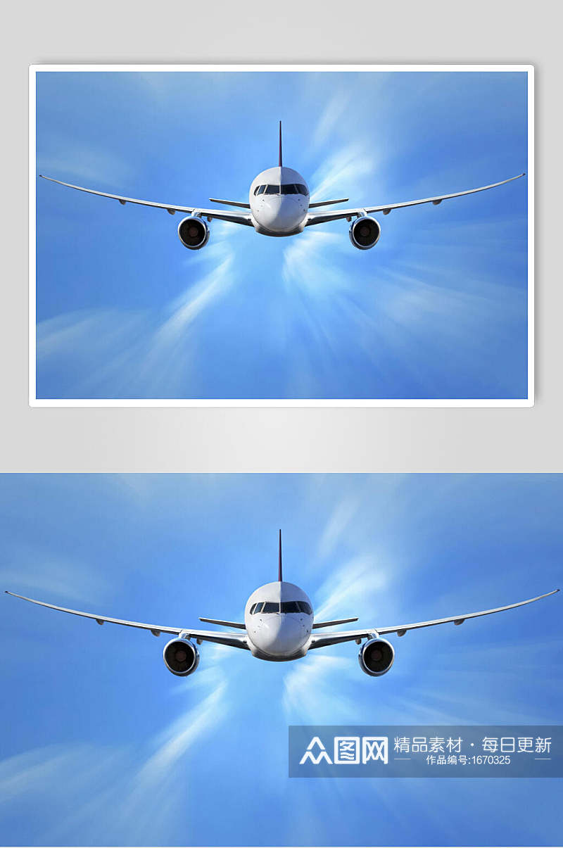 蓝色客运客机民航飞机高清图片素材