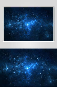 夜间星空银河系蓝色图片