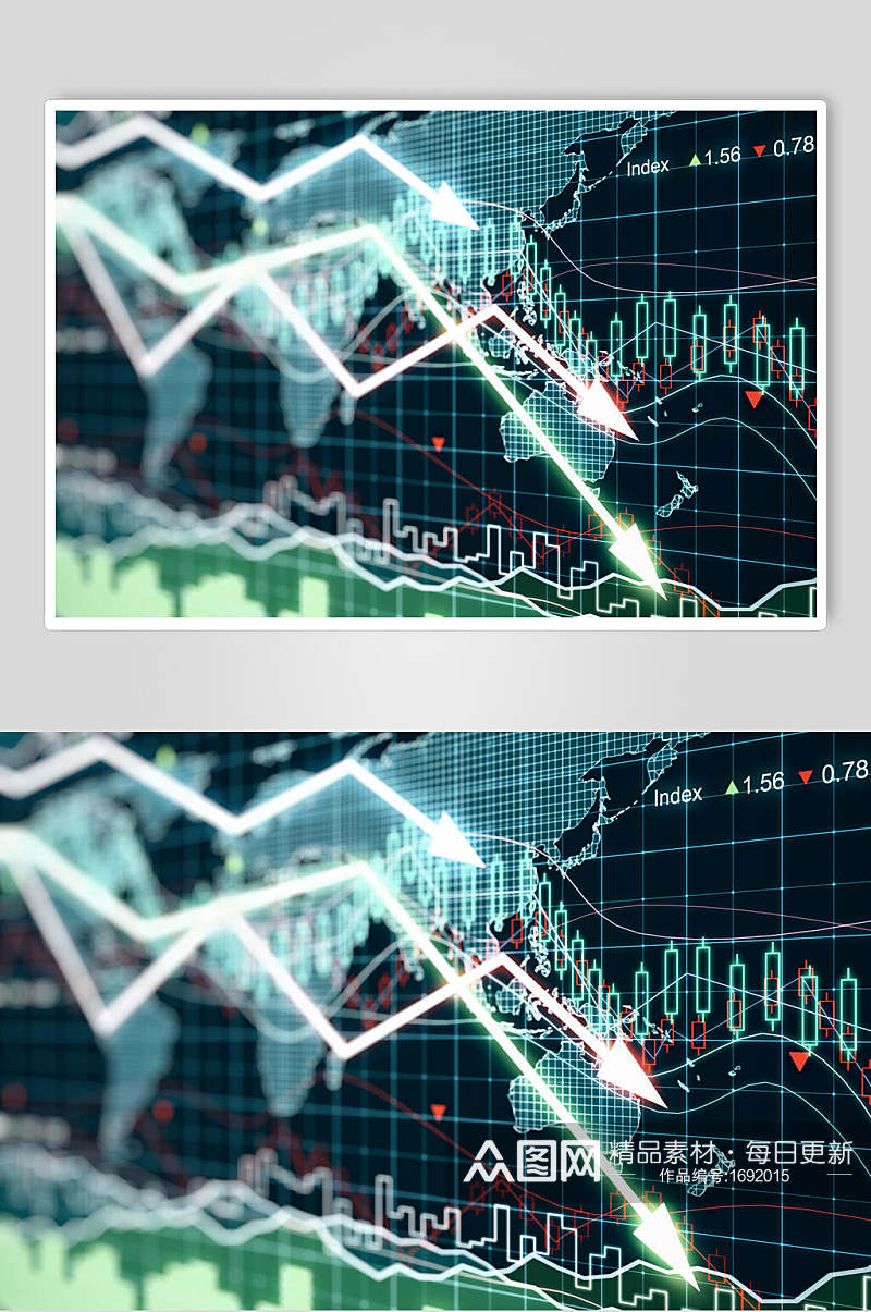 股票期货走势图下降图片素材